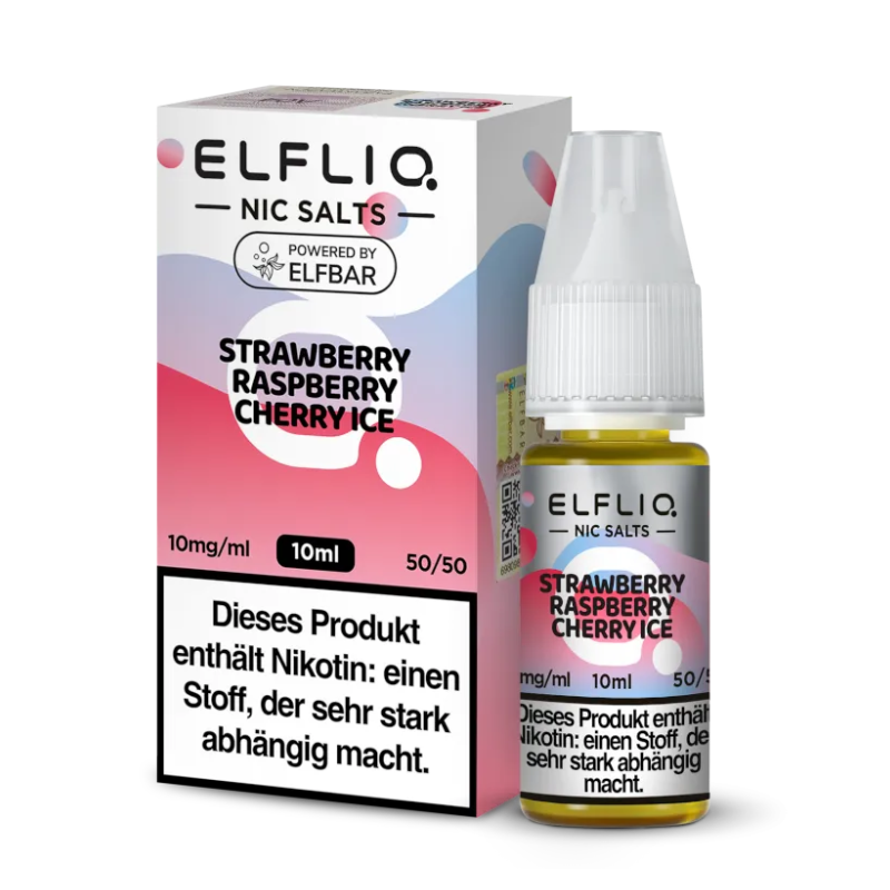 ElfLiq by Elfbar Strawberry Raspberry Cherry Ice Nikotinsalz Liquid 10ml